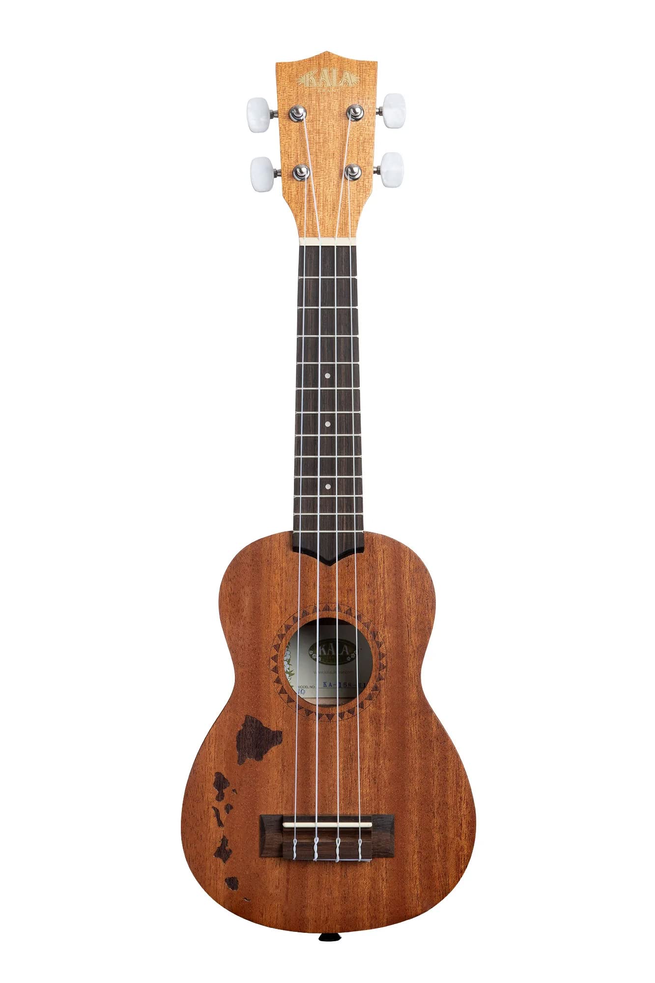 Kala 15S Satin Mahogany Ukulele with Hawaiian Island Laser Etching (KA-15S-H1)
