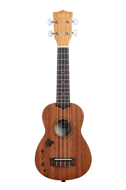 Kala 15S Satin Mahogany Ukulele with Hawaiian Island Laser Etching (KA-15S-H1)