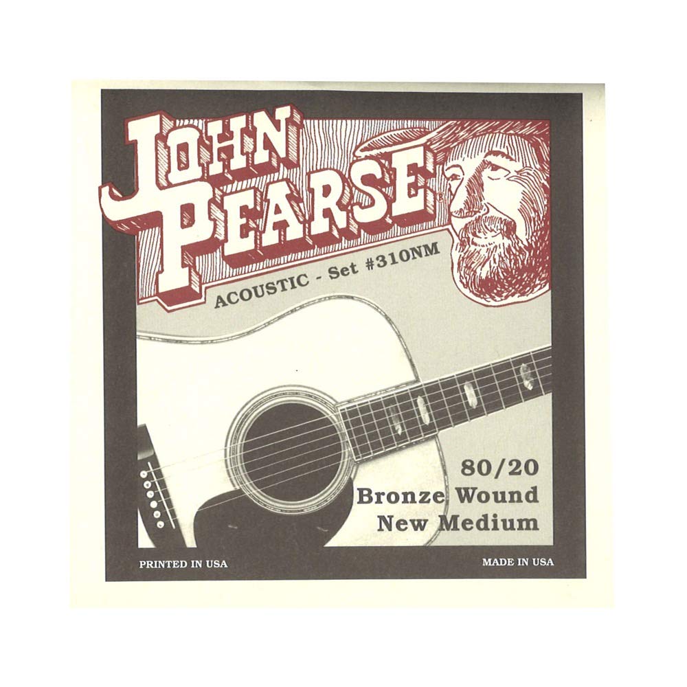 John Pearse 310NM Bronze Acoustic Guitar Strings, Medium