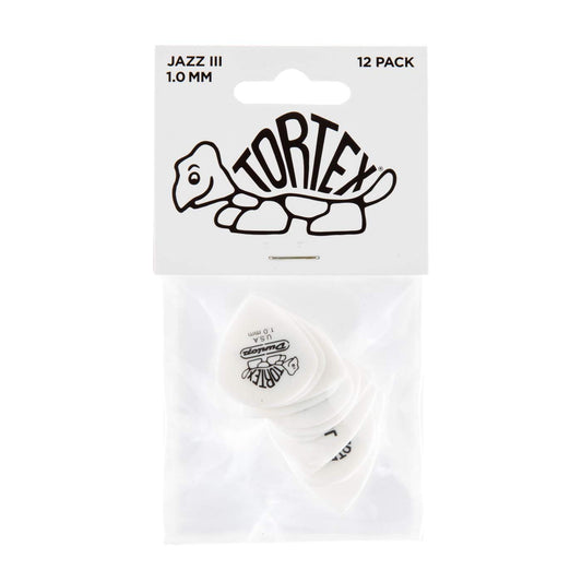 Dunlop Tortex 1.0mm Jazz III 12 Pack White