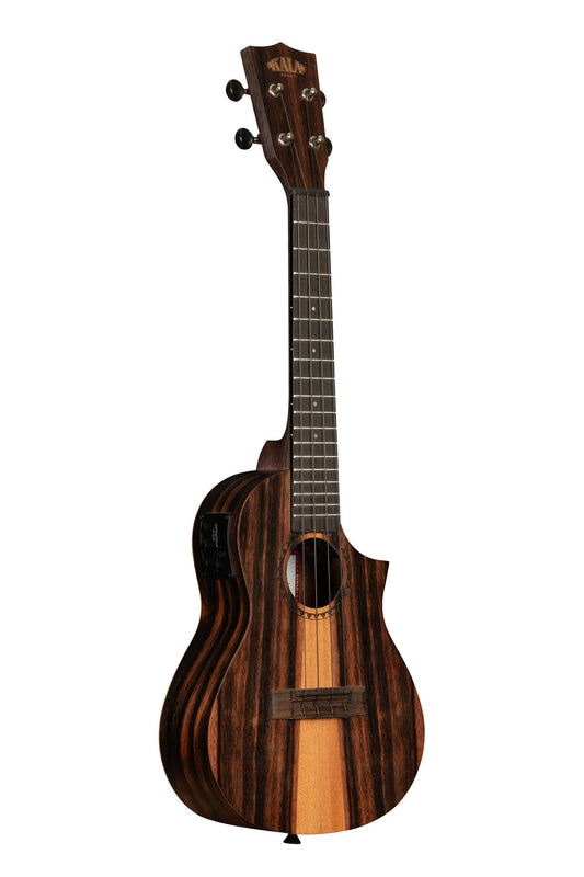 Kala Amara Tri-Top Concert Ukulele with Cutaway & EQ - Gift, Florentine Cutaway, Aquila B-Blacks Strings, Amara Back and Sides, 4-String Ukulele