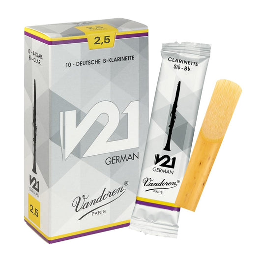Vandoren CR8625 V21 German Bb Clarinet Reeds Strength 2.5