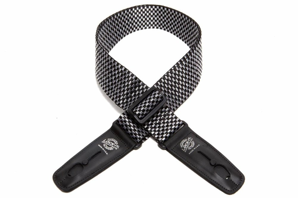 Lock It LIS009P2SLCHK Professional 2" Checker Polypro Strap with Locking Ends, Silver