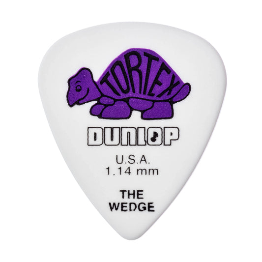 Dunlop 424P1.14 Tortex® Wedge, White/Purple, 1.14mm, 12/Player's Pack