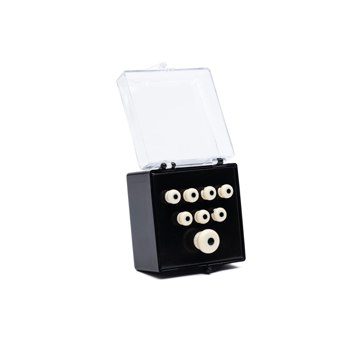 Martin Inlaid Bridge & Endpins – White with Black Inlay | Classic Look with Secure Fit | 7 Bridge Pins + 1 Endpin for Acoustic Guitars
