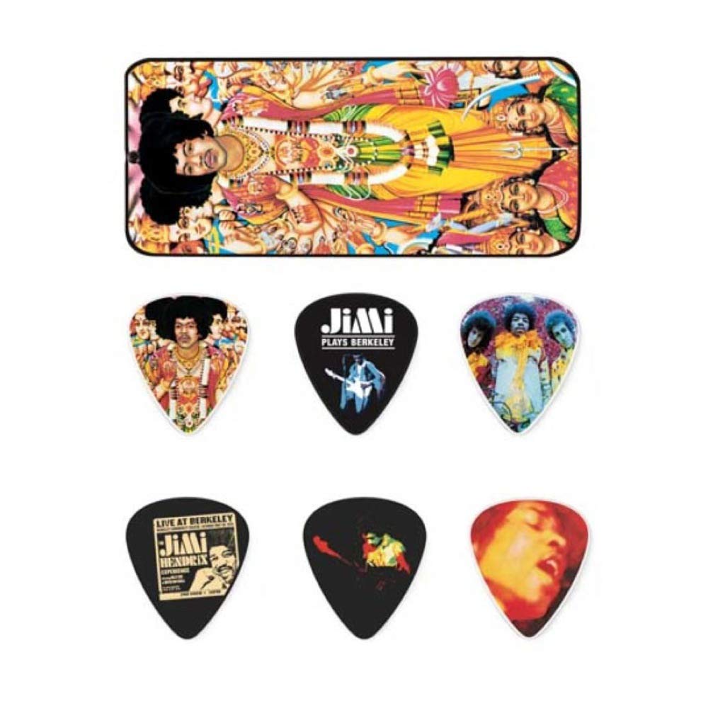 DUNLOP JHPT02M JIMI HENDRIX BOLD AS LOVE PICK TIN 12 PICKS