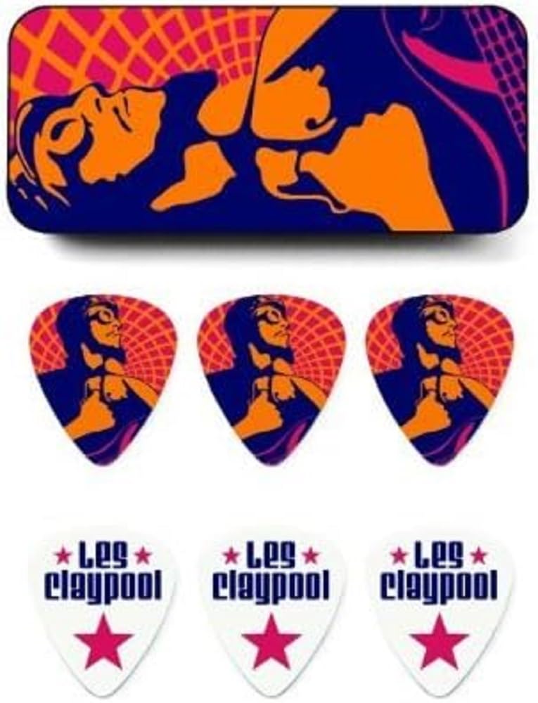 Dunlop LCPPT02H Les Claypool Pick Tin, Assorted, Heavy, 6 Picks/Tin