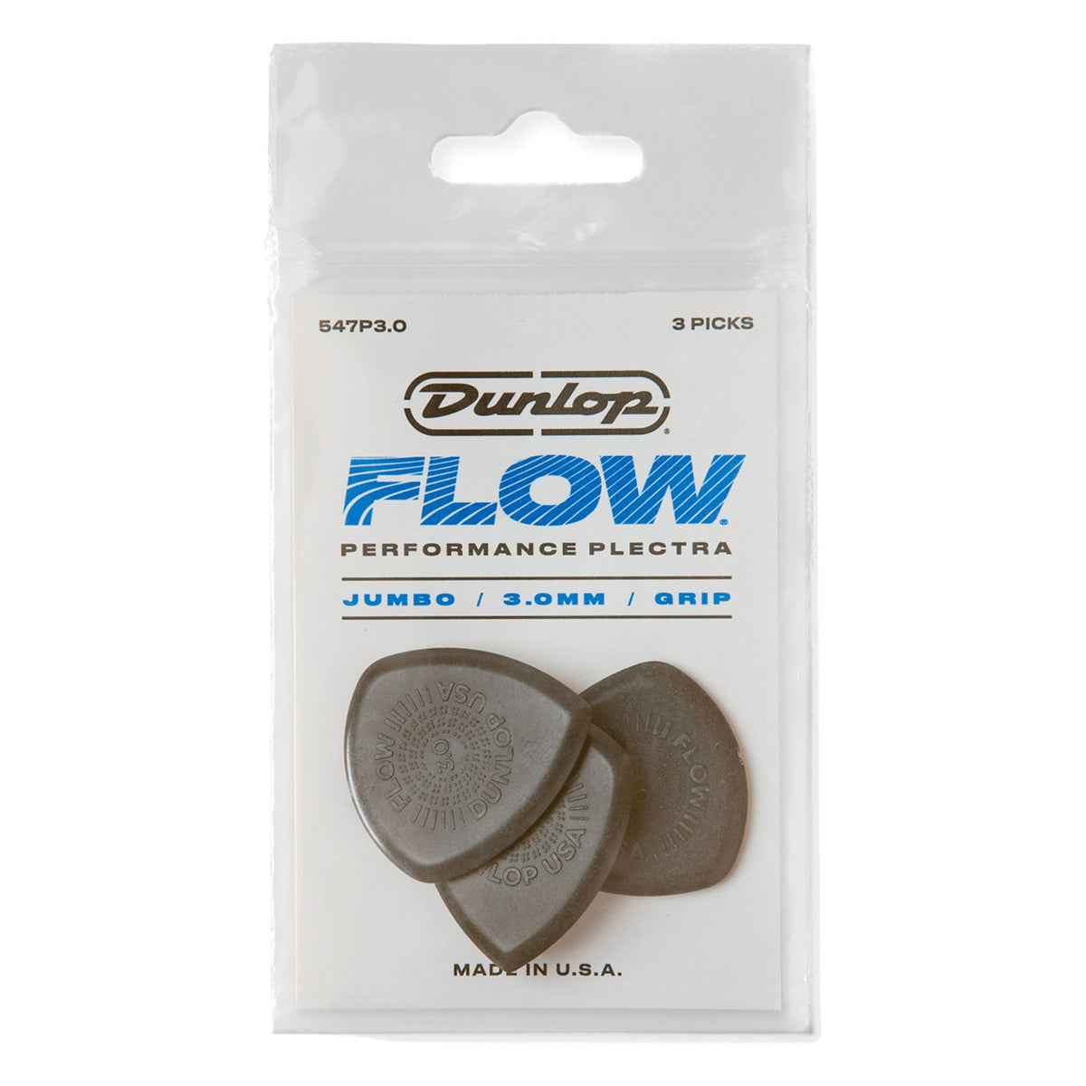 Jim Dunlop Flow® Jumbo Grip Pick 3.0MM - 3 Pack