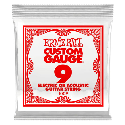 Ernie Ball Plain Steel, Single Strings, .009 - Pack of 1
