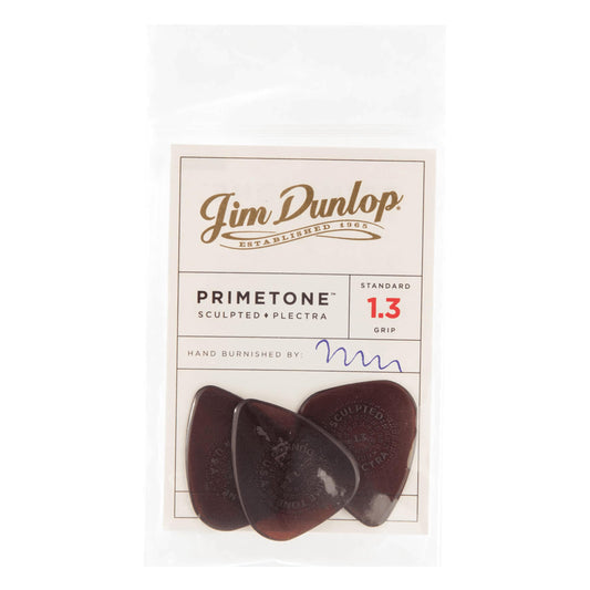 Dunlop Primetone™ Standard Sculpted Plectra with Grip, 3 Pack (1.3mm)