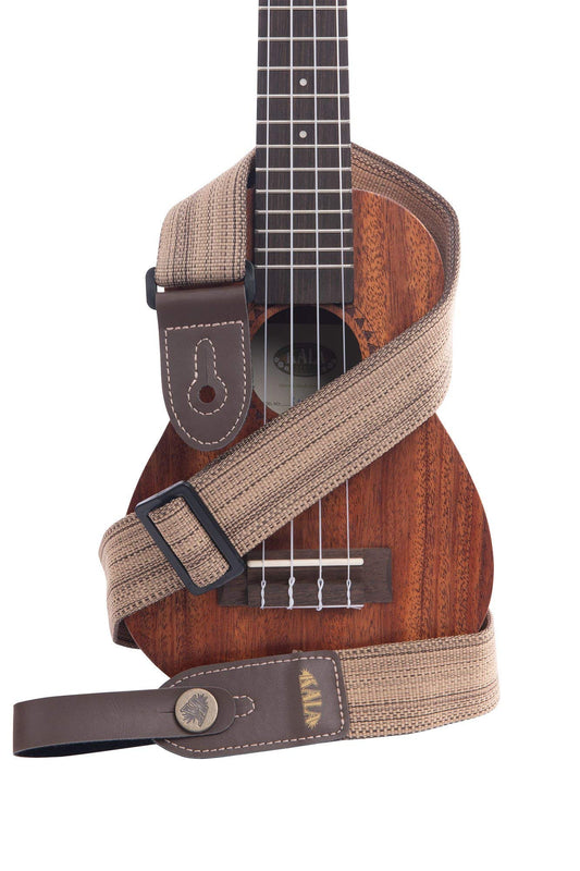 Kala Handmade Ukulele Strap, Adjustable 31-55" strap, Handmade in Brazil, Durable Two-Tone Heather Brown Pattern