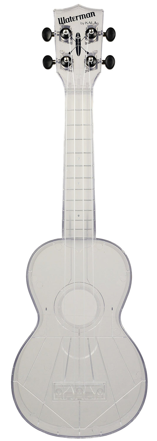 Kala Waterman Transparent Ice Gloss Soprano Ukulele with Custom Ukulele Tote Bag and Quick Start Guide (KA-SWT)