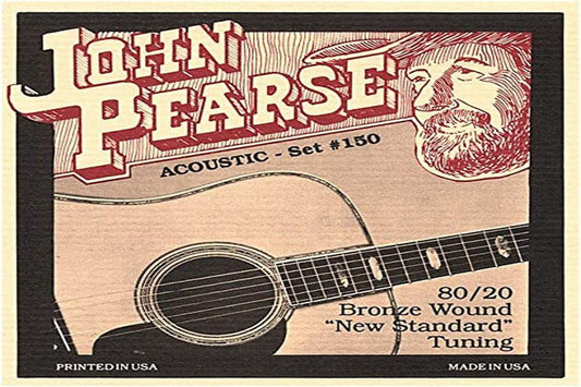 John Pearse Strings® 150NS For Acoustic Guitar - 80/20 Bronze Wound - New Standard Tuning 11-58