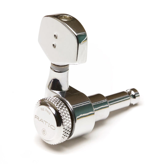 Graph Tech PRL-8311-C0 Ratio 3+3 Electric Guitar Locking Machine Heads - Contemporary Style/Chrome Finish