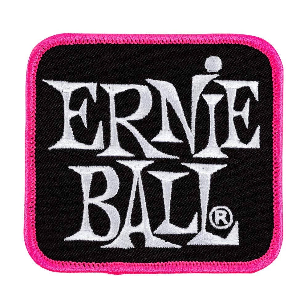 ERNIE BALL STACKED LOGO PATCH PINK EMBROIDERED