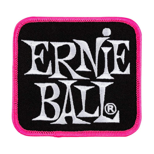 ERNIE BALL STACKED LOGO PATCH PINK EMBROIDERED