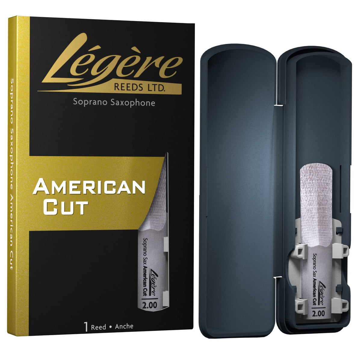 Légère Reeds - Soprano Saxophone Reed, American Cut, Strength 2.00 (SSA2.00) - Premium Synthetic Woodwind Reed