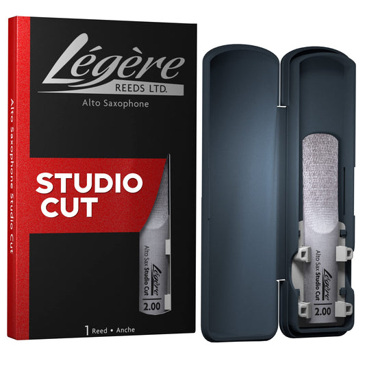 Légère Reeds - Alto Saxophone Reed, Studio Cut, Strength 2.00 (ASS2.00) - Premium Synthetic Woodwind Reed