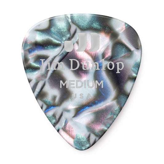 Dunlop 483R14MD Abalone Classic Celluloid Medium Guitar Picks, 72-Pack