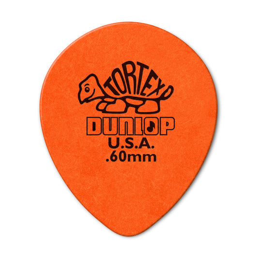 Dunlop 413R.60 Tortex® Tear Drop, Orange, .60mm, 72/Bag