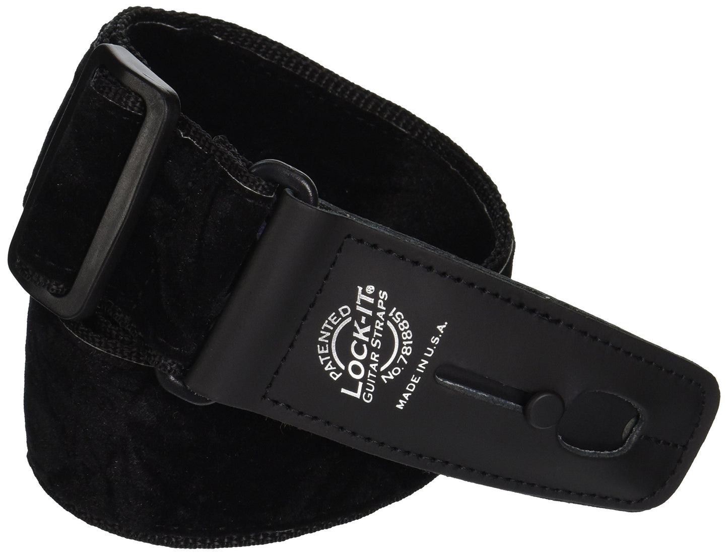 Lock It LIS018CV2BLK Professional 2" Crushed Velvet Strap with Locking Ends, Black