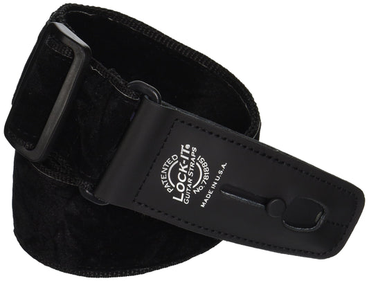 Lock It LIS018CV2BLK Professional 2" Crushed Velvet Strap with Locking Ends, Black