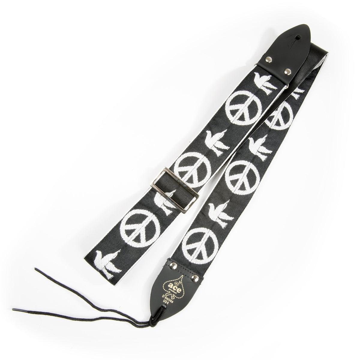 Ace Vintage Reissue Straps by D’Andrea USA - Peace-Dove (Black)