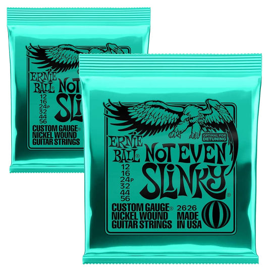 Ernie Ball 2626 Not Even Slinky Electric Guitar Strings 12-56 2 Pack