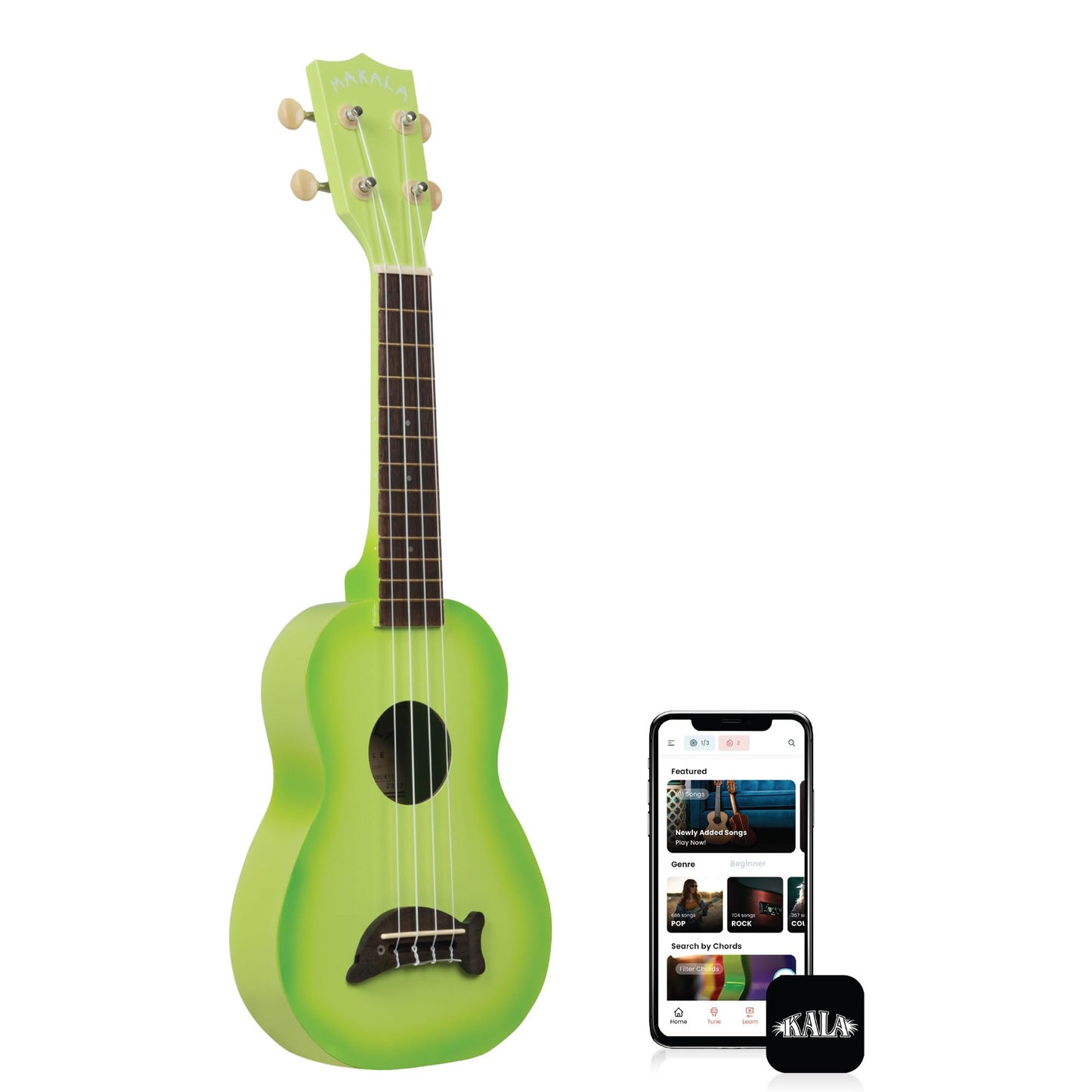 Green Apple Burst Soprano Dolphin Rosewood Update