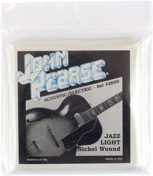 John Pearse 2600 NICKEL WOUND JAZZ ACOUSTIC/ELECTRIC GUITAR STRINGS