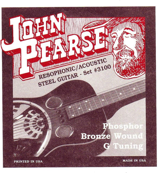 John Pearse JP3100 Resophonic Acoustic Steel Guitar Bronze Wound G Tuning