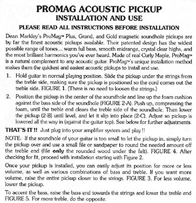 Dean Markley DM3016 ProMag Grand XM Acoustic Guitar Pickup