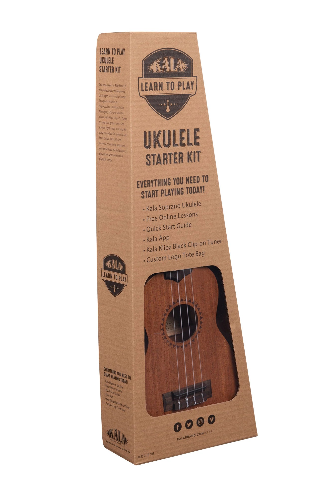 Kala Learn To Play Soprano Ukulele Starter Kit